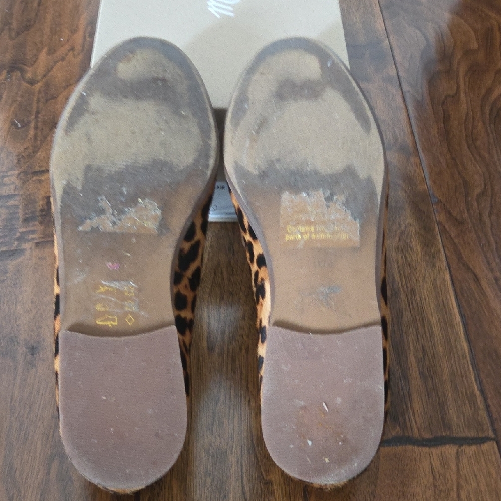 Madewell Women Penny Loafers In Leopard Calf Hair Size 9.5 Truffle Multi - Picture 4 of 5